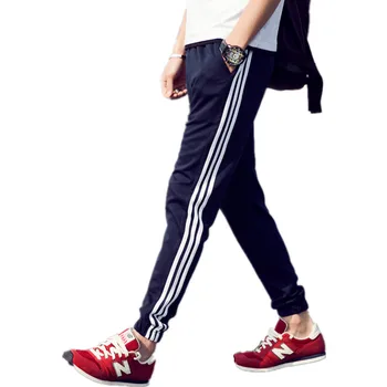 

Spring Men's Jogger Striped Pants Fashion Slim DrawstringTrousers Side Stripd Male Plus Size 5xl Casual Sweatpants Black