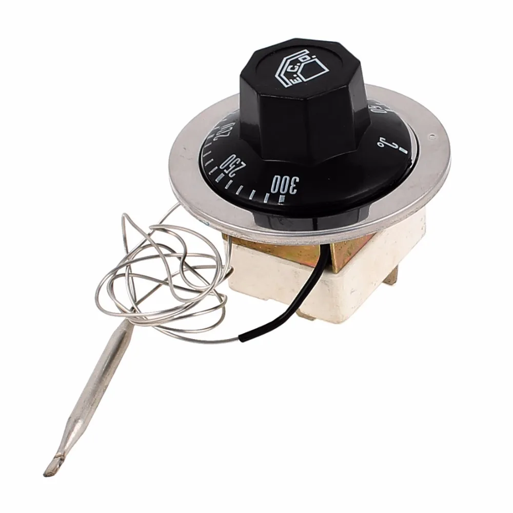 

UXCELL Newest AC 250V 16A 50C-300C 68 x 60mm Dial Rotary Knob Electric Oven Thermostat Celsius Degree Temperature Control Switch