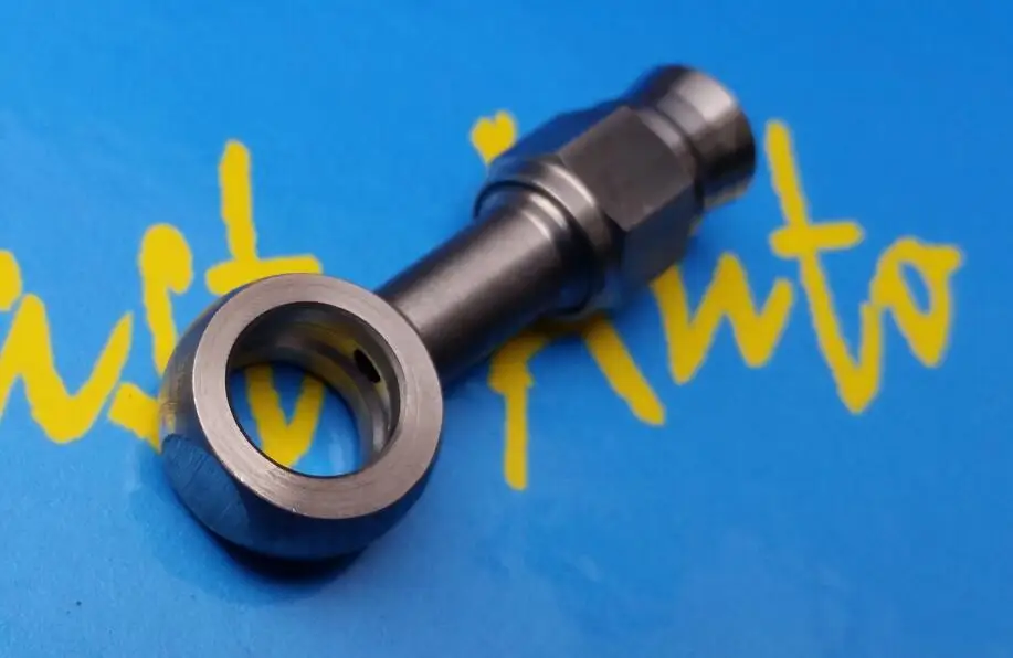 Adaptador de aço inoxidável 11.2mm banjo para an4 banjo parafuso para an3 ptfe tpfe mangueira de freio encaixe final-1