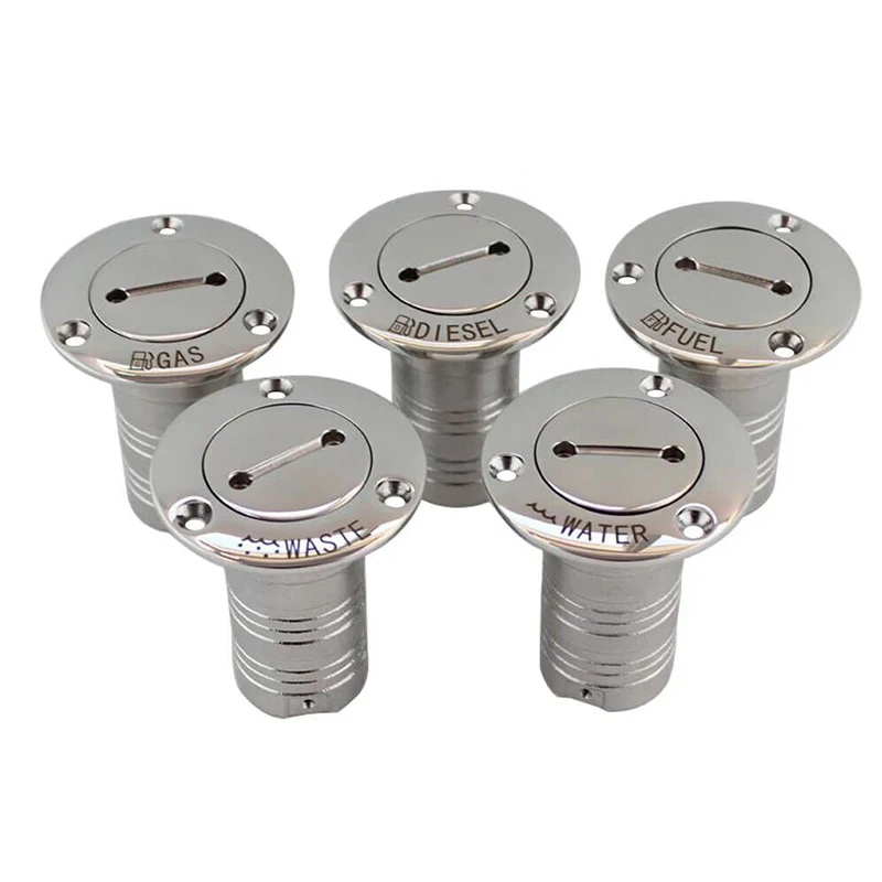 

38 or 50mm Marine Boat Hardware Deck Filler AISI 316 Stainless Steel Fuel Water Waste Diesel Gas Key Cap Filler 1-1/2" and 2"