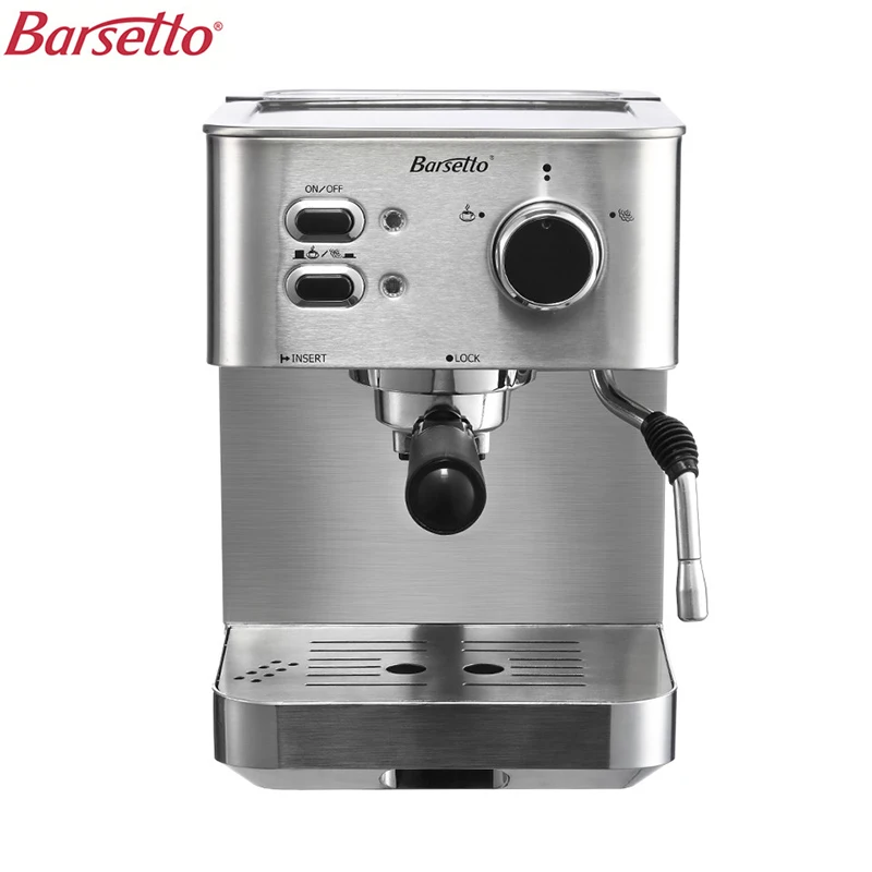 BARSETTO 15Bar Pressure Coffee Machine stainless steel household espresso coffee maker-EU Plug