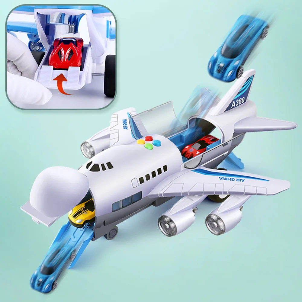 Online Juguetes para niños de simulación pista inercia avión música estroboscópica luz avión comidas y vehículos de juguete avión de pasajeros coche de juguete niños Juguetes