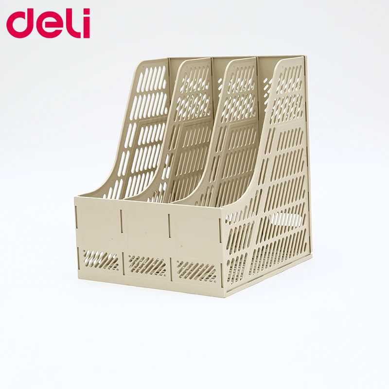 

Deli 9847 document trays file box functional file organizer 3 layers desktop storage file folder with label plastic