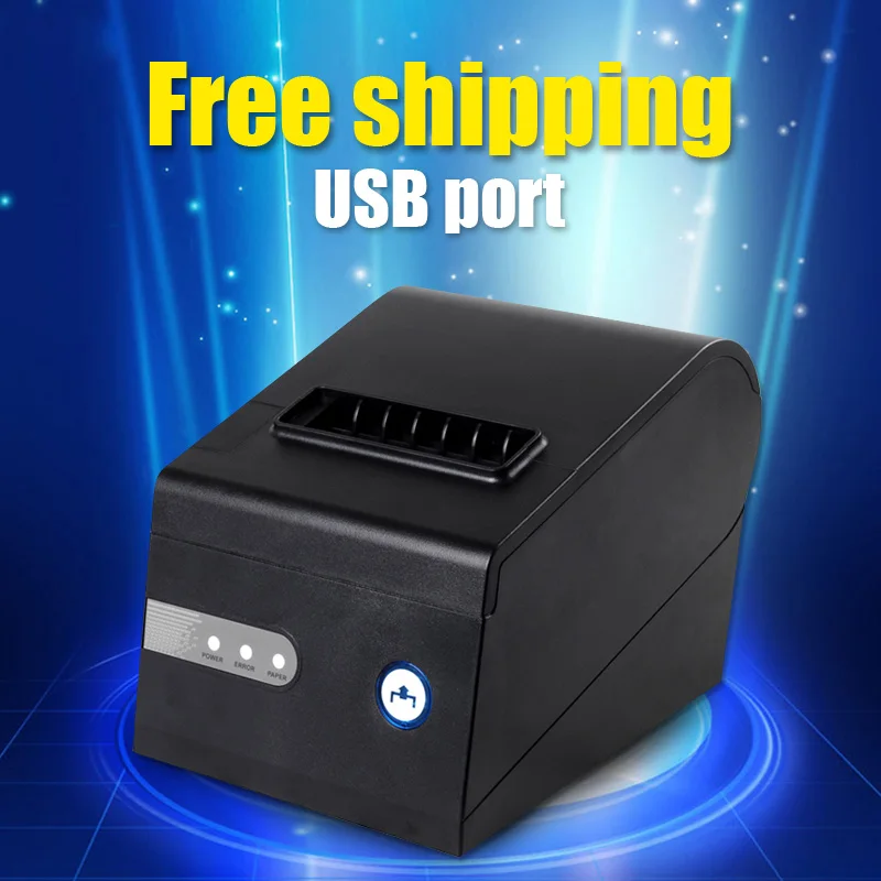 Free shipping 80mm Thermal Receipt Printer LAN Ethernet Auto cutter Support barcode and multilingual print POS