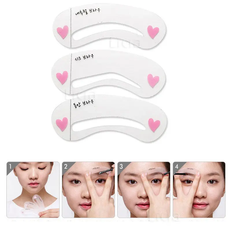 

ELECOOL 20pcs/lot 3 Styles Reusable Eyebrow Drawing Guide Card Eyebrow Template DIY Makeup Tools Eyebrow Stencils Cosmetic Tools