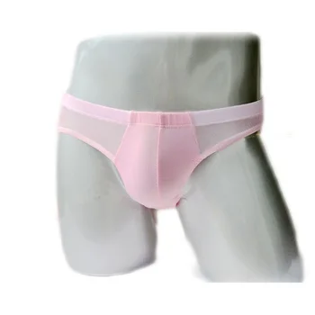 

Sexy men's underwear briefs low-waist male panties gauze translucent panties briefs mesh breathable