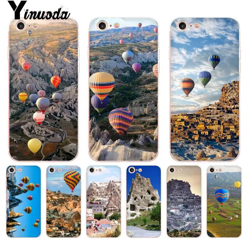 Чехол для iphone 13 7 6 чехол Sceneary Goreme town Турция телефонный с воздушным шаром 8 6S Plus X 5S SE