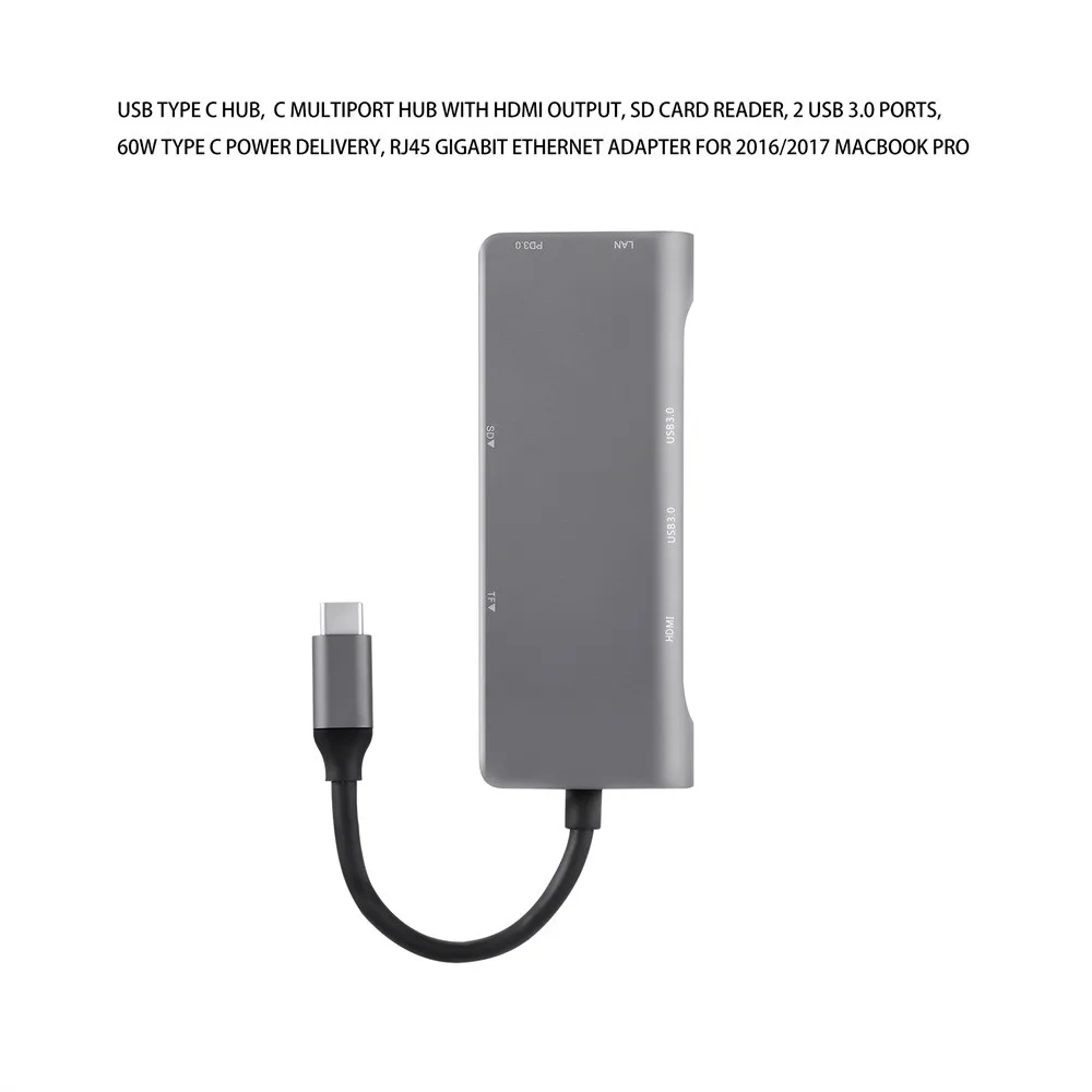 USB 3,0 Тип C концентратор HDMI SD кард-ридер для Rj45 сетевой адаптер Зарядное устройство для ноутбуков Macbook адаптер для huawei P9 цены по прейскуранту завода-изготовителя, Прямая поставка