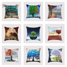 Fuwatacchi Colorful Tree Cushion Cover Blue Purple Soft Throw Pillow Cover Decorative Sofa Pillow Case Pillowcase elephant girl and tree nature landscape design sofa pillow case