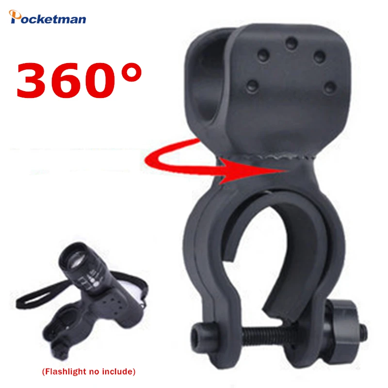

High Quality Universal 360 Swivel Led Bicycle Light Torch Clip Clamp LED Flashlight Bike Mount Bracket Holder z50