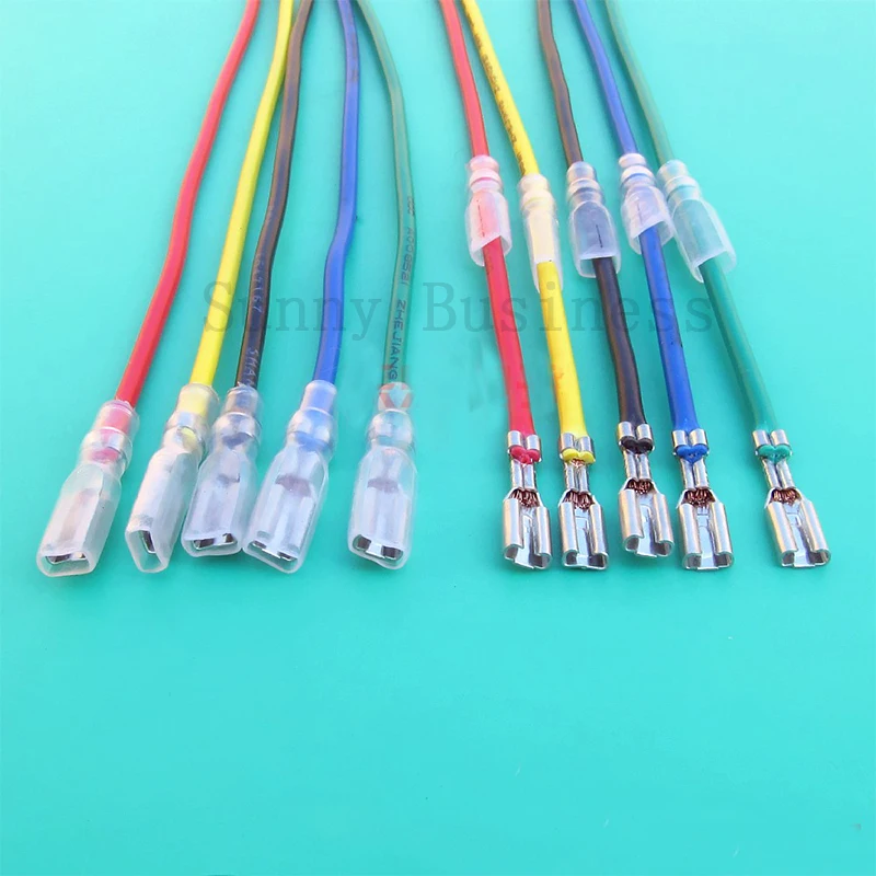 Conector Fêmea da pá do Cabo Terminal do Friso de 100 Peças 2.8 mm com 20cm 15cm Fio