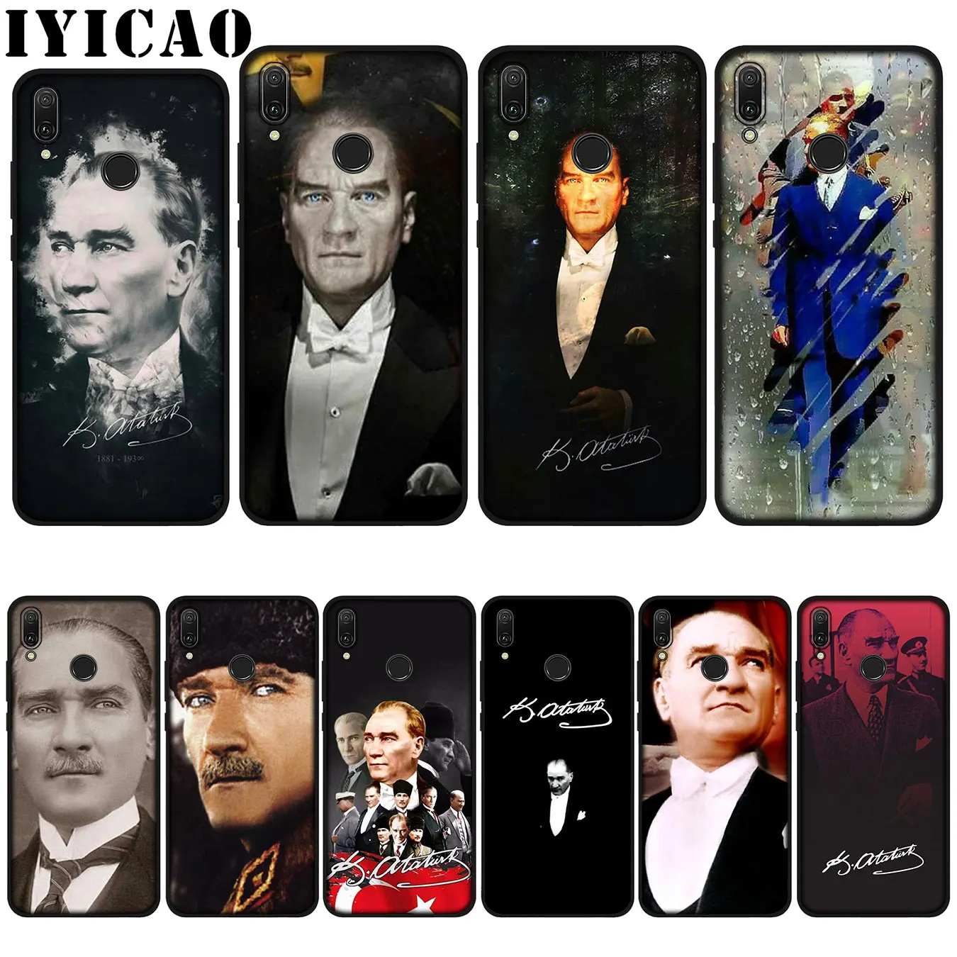 IYICAO Turkey Mustafa Kemal Ataturk Soft Case for Huawei P20 Pro P10 P8 P9 Lite Mini 2017 P Smart 2019 Cover |
