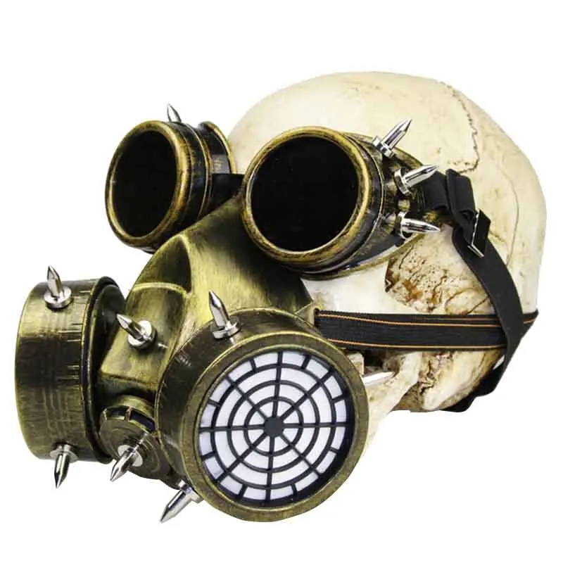 Vintage Metallics Resin Rivets Steampunk Gas Mask And Goggles Anime Cosplay Makeup Party Masks Gothic Costume Halloween Props |