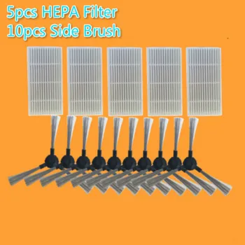 

15pcs/lot Vacuum Cleaner Parts (HEPA Filter x5+ Side Brush x10) for Proscenic 790T robot Replacement kit