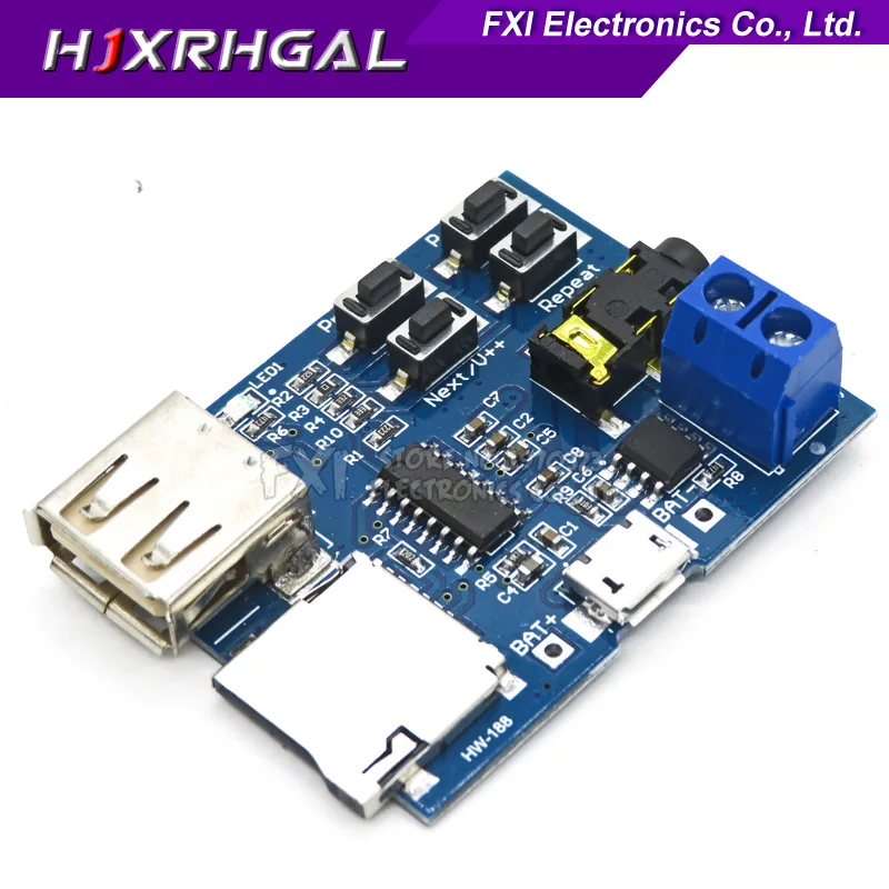 

TF card U disk MP3 Format decoder board module amplifier decoding audio Player