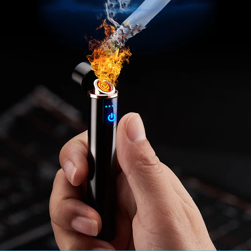 thin USB Lighter Touch senstive Switch Lighter Cigarettes For Smoking