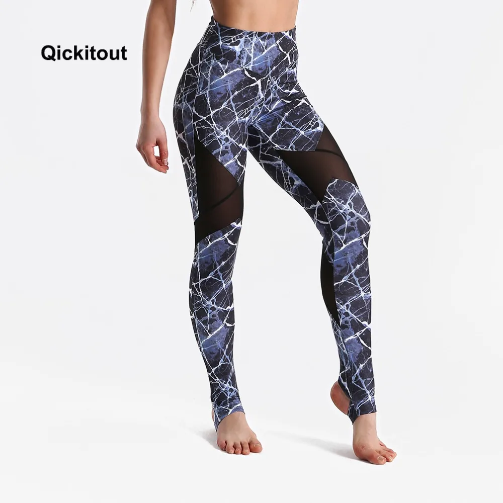 Qickitout, женские длинные штаны, высокие эластичные леггинсы для фитнеса, с принтом «Гром и светильник», тонкие женские леггинсы, спортивная одежда для тренировок