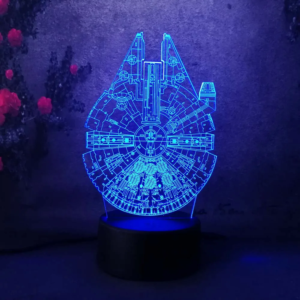 

Star Wars home decoration bulb Kid bedroon Lamp Falcon 3D Night Light Touch Switch Colorful Gradient Mood Lighting Table Lamp