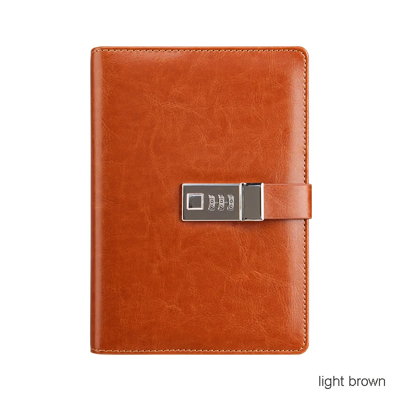 Классические, деловая, для офиса, A5 кожаный блокнот для путевых заметок планировщик с паролем финансовые повестки дня oragnizer 1247A - Цвет: light brown