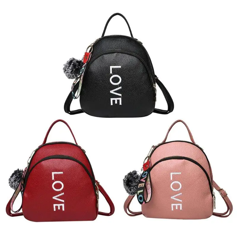 Lovely Letter PU Leather Backpack Black School Bag For Teenager Girl Mini Students Book Bag Notebook Backpack Travel Rucksack Lovely Letter PU Leather Backpack Black School Bag For Teenager Girl Mini Students Book Bag Notebook Backpack Travel Rucksack
