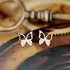 Boucle d'oreille papillon mme exquise boucles d'oreilles creux strass étincelant mode boucles d'oreilles pour les femmes bijoux de mode ► Photo 2/2