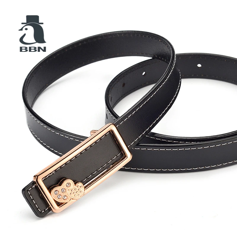 BBN women love shape Slide Buckle belt alloy buckle Selection of Split