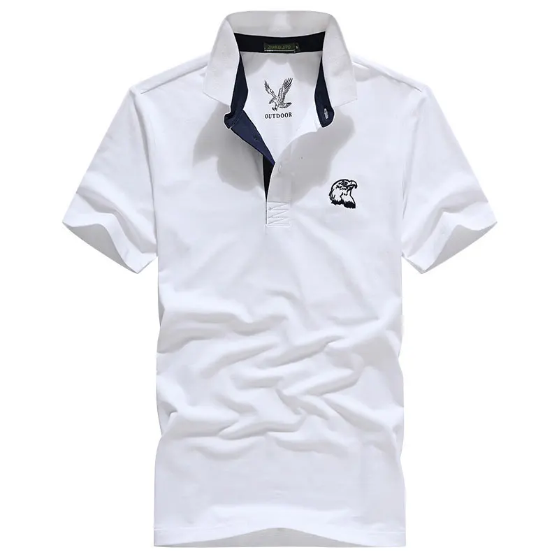XXXL Summer Men's Solid Color Cotton Polo Shirts Brand Fitness Tops Tees Short Sleeve Shirts Casual Black and White Men CLOTHES