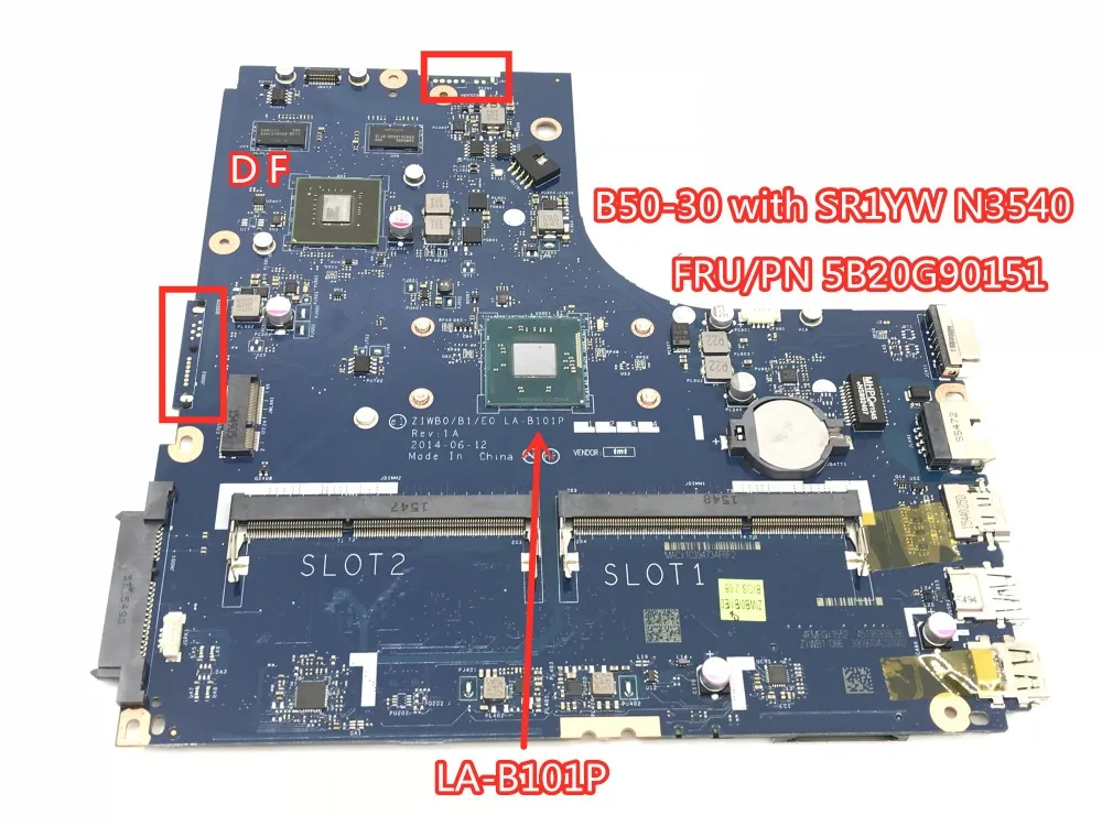 

ZIWB0/B1/E0 REV:1.0 LA-B101P Mainboard For Lenovo B50-30 Laptop motherboard with SR1YW N3540 CPU FRU 5B20G90151 100% tested