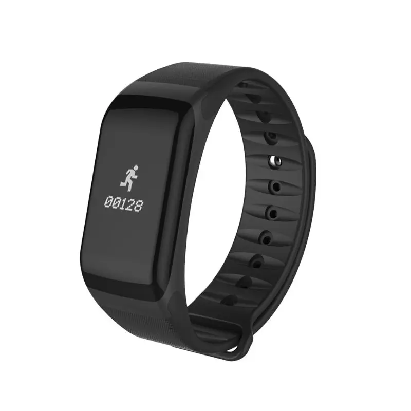 Черный F1 Водонепроницаемый Bluetooth умный Браслет кровяное давление монитор сердечного ритма фитнес спортивный трекер Браслет Smartbracelet - Цвет: Черный