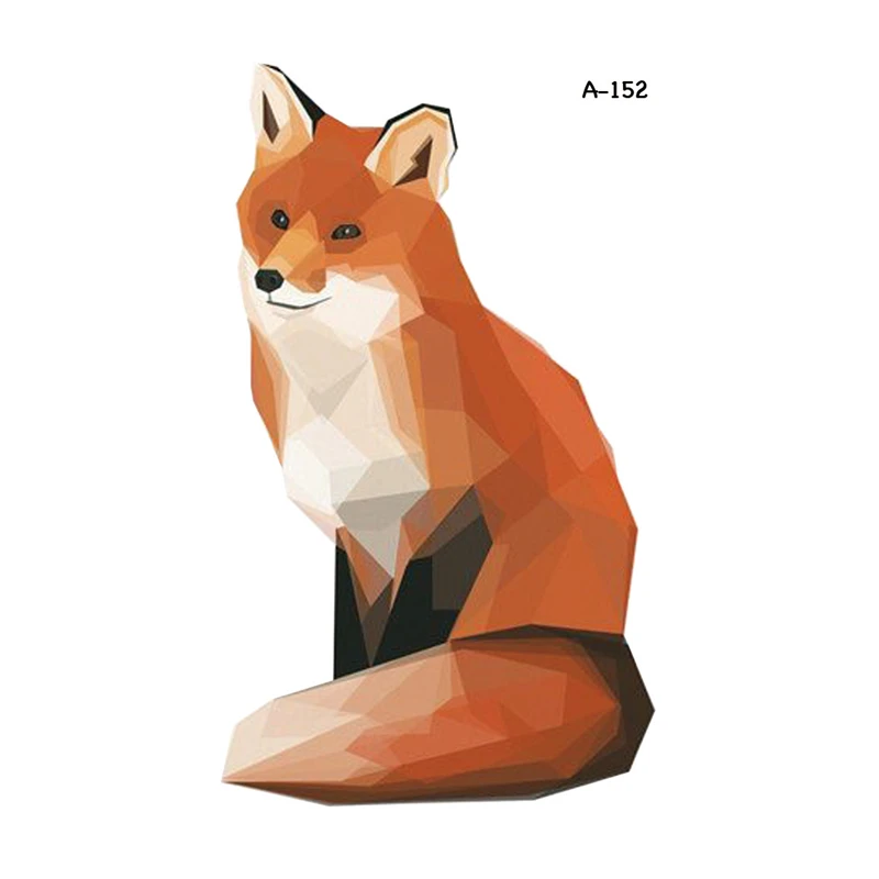 Wyuen New Design Red Fox Fake Tattoo Waterproof Temporary Arm Tatoo Stickers for Women Men Body Art Tattoos A-152 | Красота и