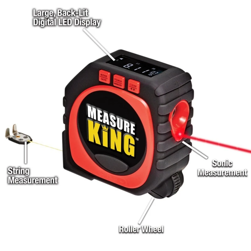 

Electronic Measurement Ruler 3 in 1 Measuring Tape Laser Measuring Measurement TapeLCD Number Easy To Operation 6.11 Home Tools