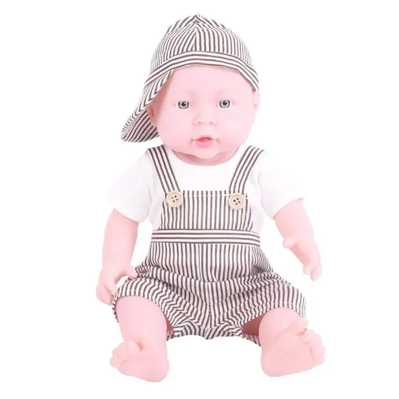 41 см новорожденная кукла-имитация, мягкая виниловая кукла-реборн для детей, для детского сада, реалистичная модель Playmate, игрушка с одеждой - Цвет: White Boy