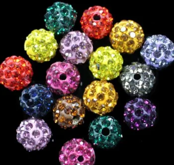 

8mm 50pcs/lot mixed white multicolor Rhinestone e5232 micro pave disco loose crystal Beads bracelet necklace diy make