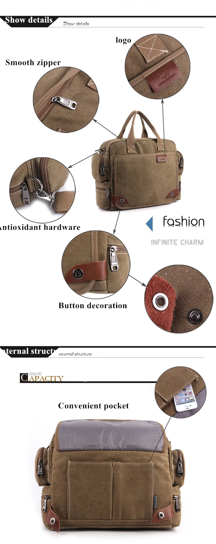 High Quality canvas shoulder bag