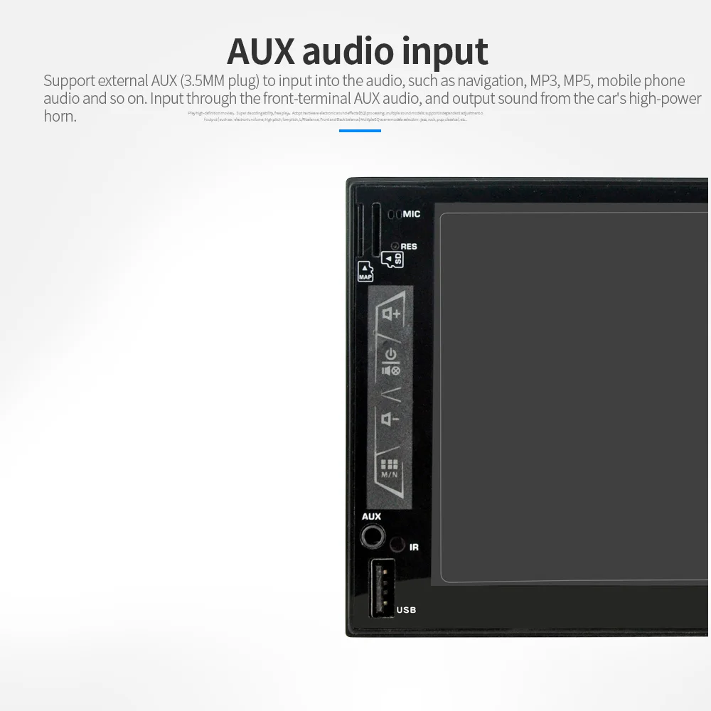 Sale LaBo 2 DIN 6.95 Inch HD In Dash Car Touch Screen Bluetooth Stereo MP4 MP5 Hands Free HD 1080P Rear View Camera Car Radio Player 11