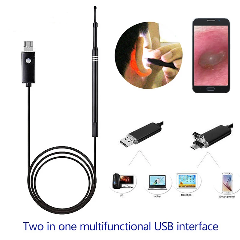 

2-in-1 USB Ear Cleaning Endoscope HD Visual Ear Spoon Multifunctional Earpick With Mini Camera Ear Cleaning Health Care Tool