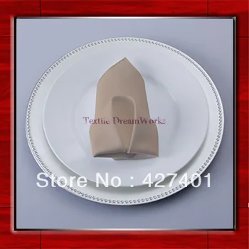 

High Quality 50x50cm Khaki Polyester Plain Napkin / Table Napkin / Hotel Napkin / Dinner Napkin (Factory Direct Sale)