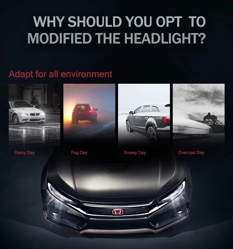VLAND 2 шт. Автомобильная фара для Honda Civic светодиодный фонарь ангельский глаз Биксеноновые прожекторы модифицированные фары