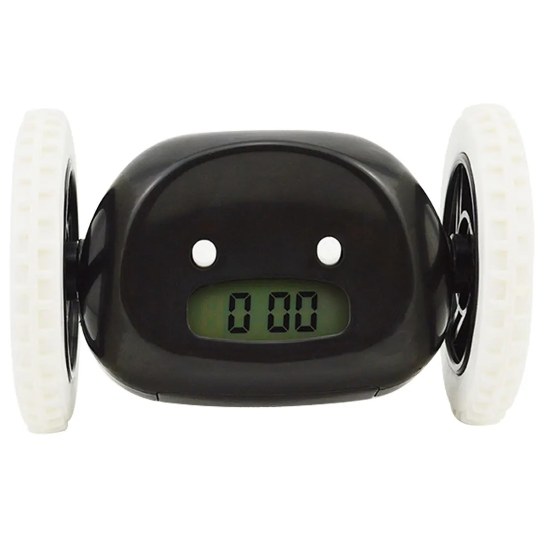 

Creative HOT-Moving Runaway Running On Wheels Digital LCD Alarm Clock Chase the Alarm Home Bedroom Decoration