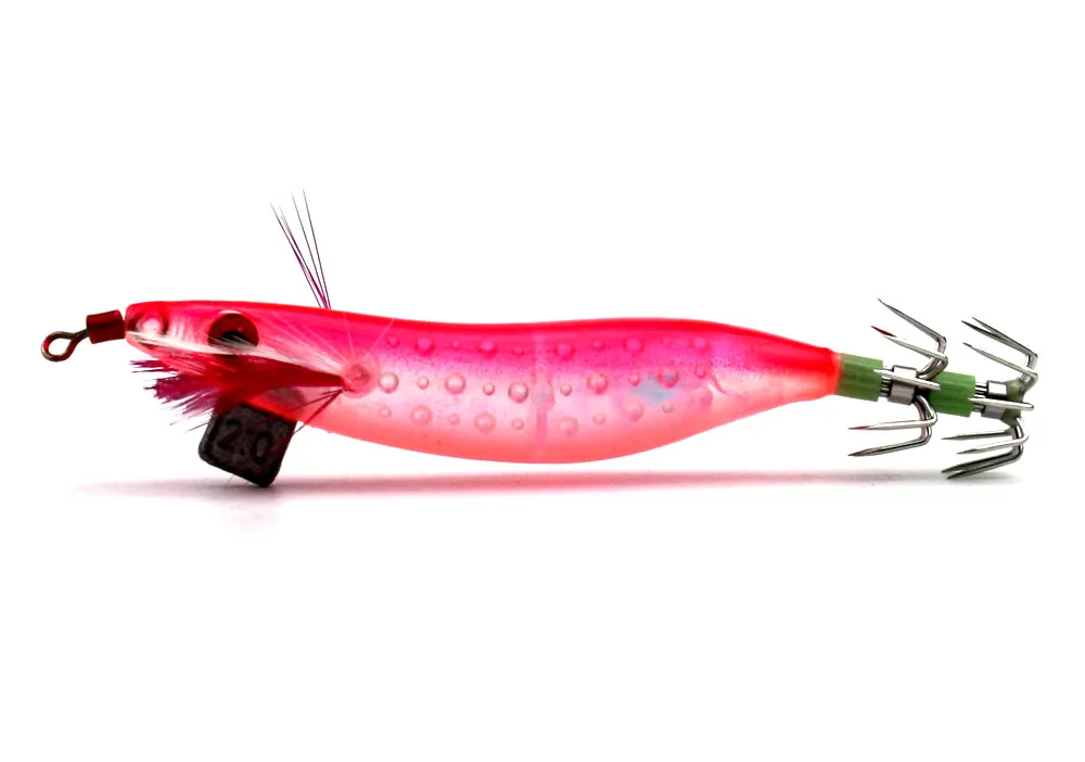 HENGJIA 5 шт. 10 см 9 г креветки приманка рыбалка Приманки двойные Блесен с хвост - Цвет: Розовый