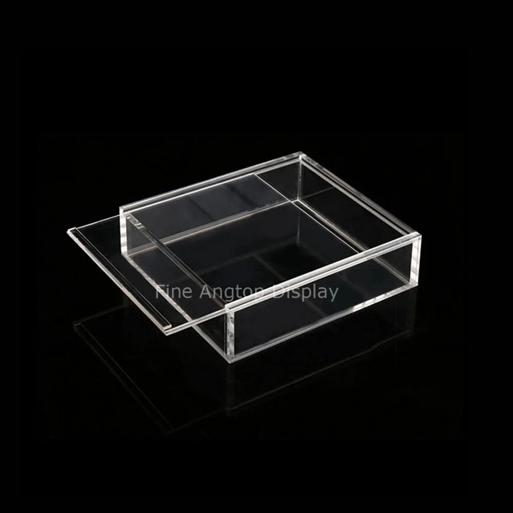 Plexiglass box with sliding lid, Perspex box with sliding lid