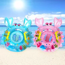 Милый мультфильм краб надувной плавать ming надувной круг сиденье с двойной ручкой для малышей Дети плавательный бассейн Ванна