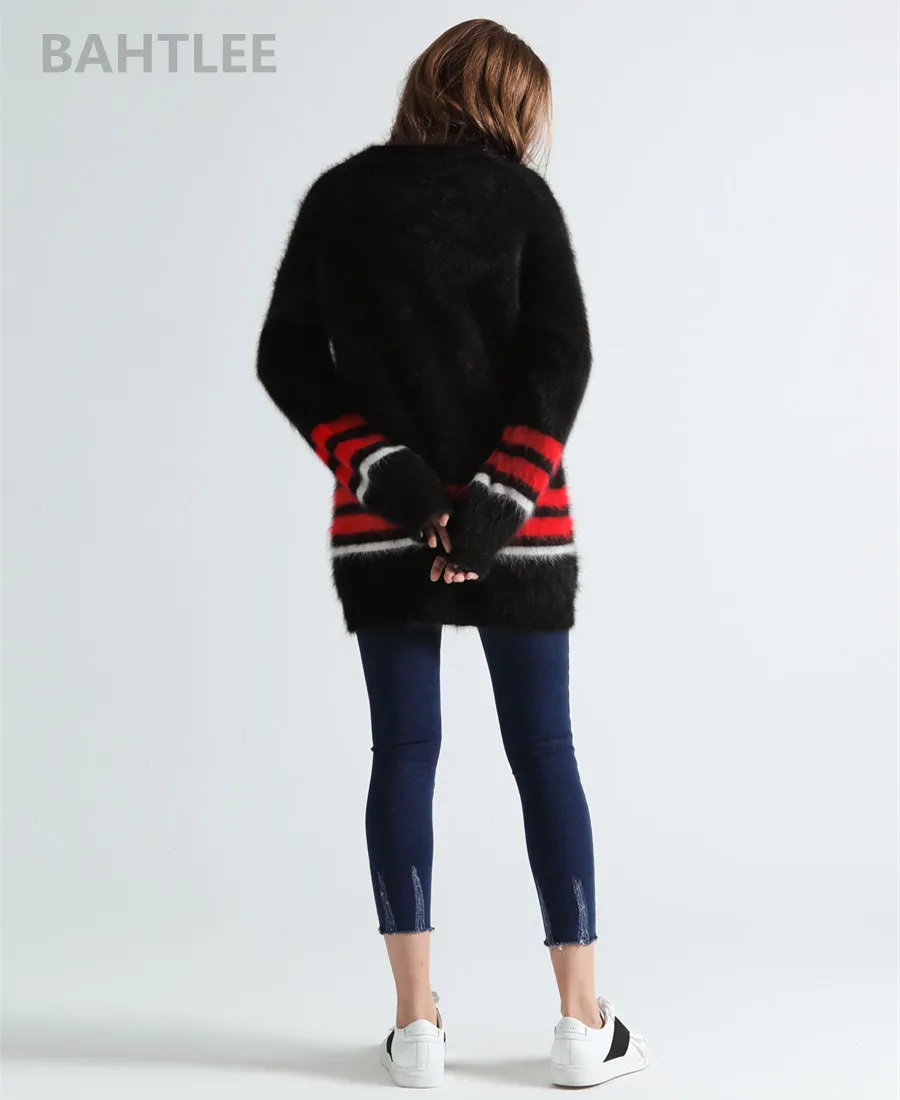 BAHTLEE, Осень-зима, Женский вязаный пуловер с круглым вырезом, западный стиль, модный бренд, сохраняющий тепло, свободный свитер