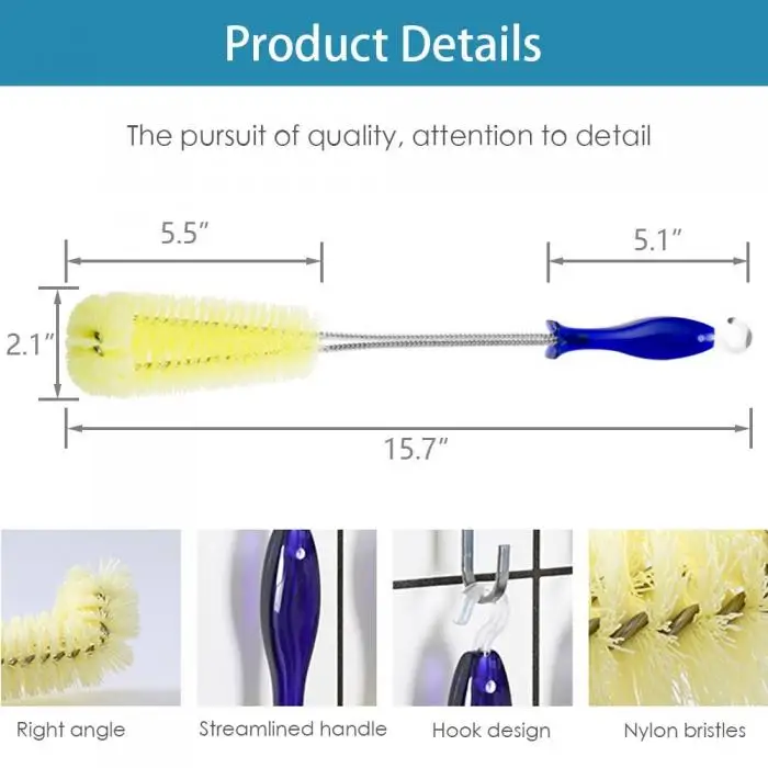 Чистящая Щетка с длинной ручкой гибкий очиститель инструмент для бутылки кухни термос чайник LAD-sale