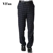 Клетчатые костюмы, брюки, мужские, Новое поступление, облегающие, длинные штаны, модные, повседневные, мужские, официальные, нарядные брюки, синие, черные, z247
