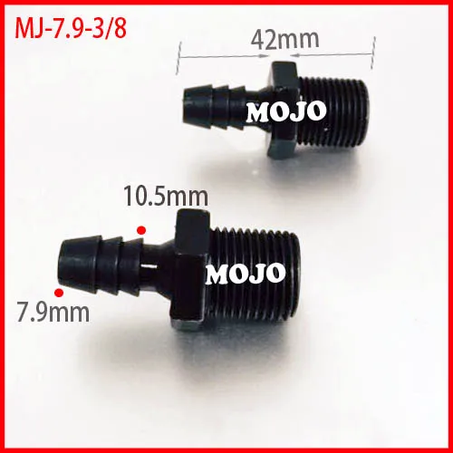 

Free shipping!!MJ-7.9-3/8NPT hose connector 7.9mm to 3/8 NPT (100PCS/LOTS)