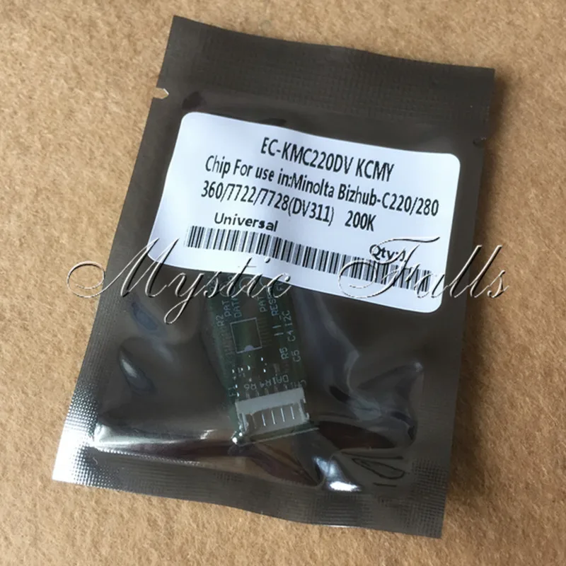 5 комплектов чип разработчика DV512 C220 для Konica Minolta Bizhub C224 C284 C364 C454 C554 C654 C754 с