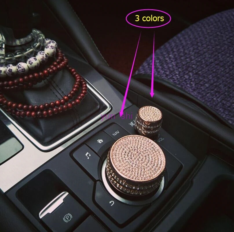 

Upgrade Car Multimedia Control Knob Volume Adjustment Button Covers Car-styling For Mazda Axela CX-4 CX-5 ATENZA Accessories