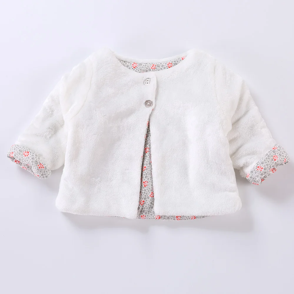 Baby clothes jacket baby clothes coat two layer baby infant tops children white color coral fleece top girls coats