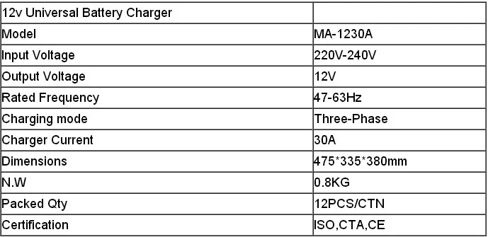 Carregador de Bateria Carregador de Bateria de Carro Suoercharger Charger Carregador Universal de Carro Ma-1230a 30a 12v 4 Cheap Adaptadores ACDC
